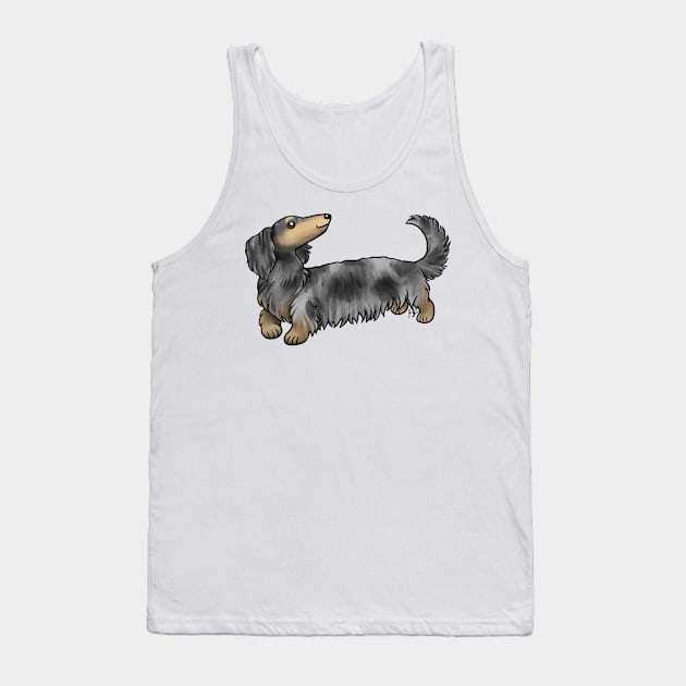 Dog - Long Haired Dachshund - Dapple Tank Top by Jen's Dogs Custom Gifts and Designs